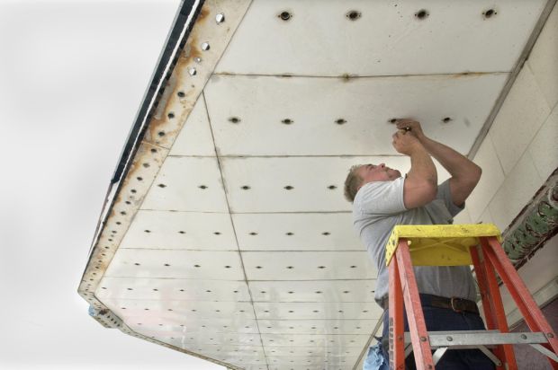 Rewiring marquee lights in July 2002